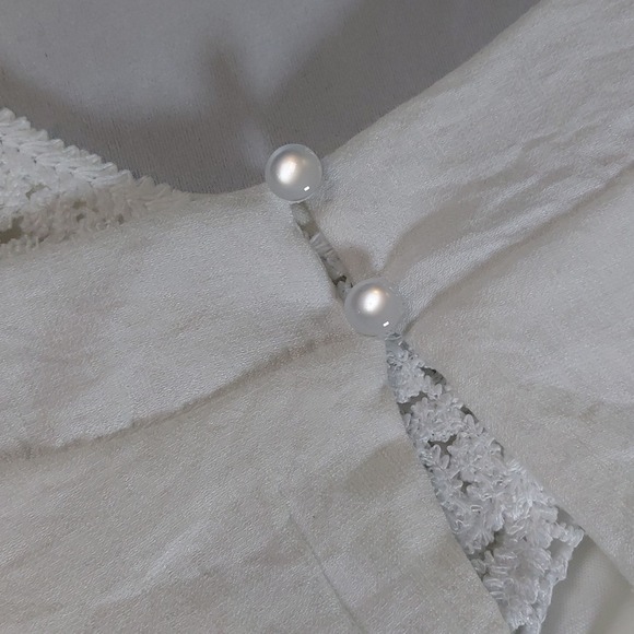 Luxology Halter Neck Crocheted Lace Tiered Lined Sz Small S Resort Cruise Dress - Picture 8 of 12